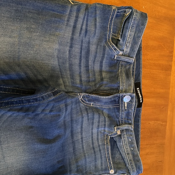 Express stretch, lowrise, bell flare jeans, size 12 short - Picture 2 of 8